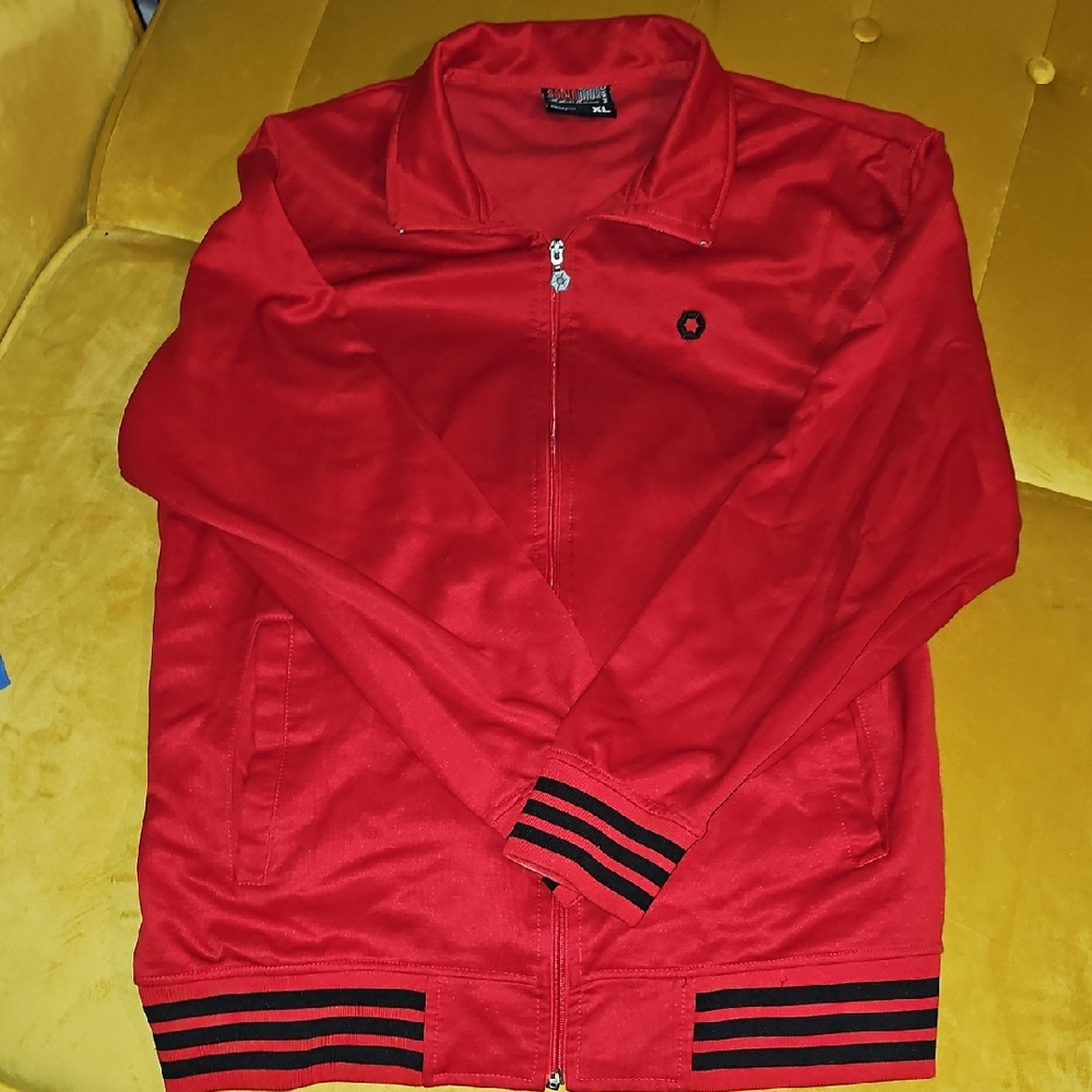 South Pole Red Bomber Jacket with Black Stripes